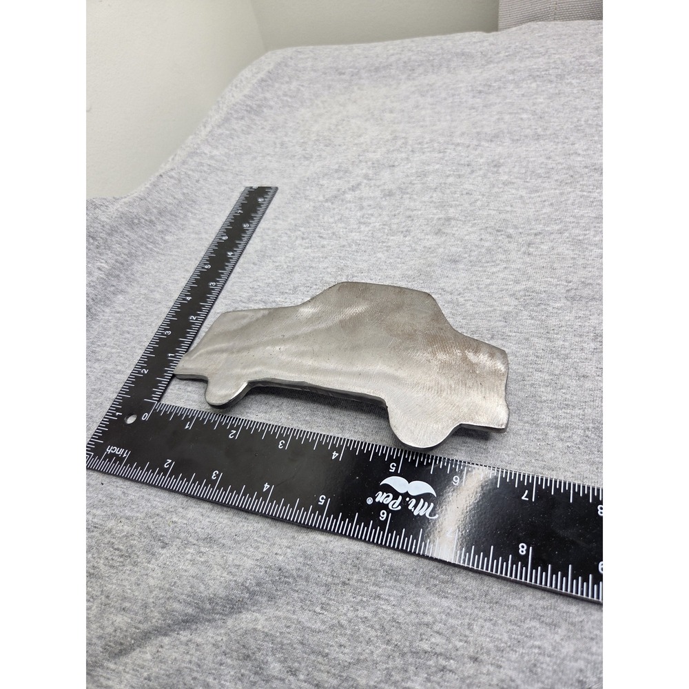 Handmade Massive Metal Car Silhouette Belt Buckle Signed Thor One of a Kind Auto - Picture 9 of 11